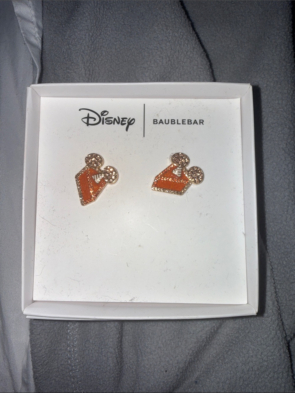 BaubleBar Orange and Gold Mickey Slice Stud Earrings